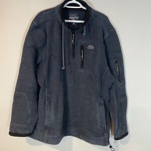 Weird Fish Macaroni 1/4 Zip Fleece Pullover Textured Jacket Mens 3XL Blue READ